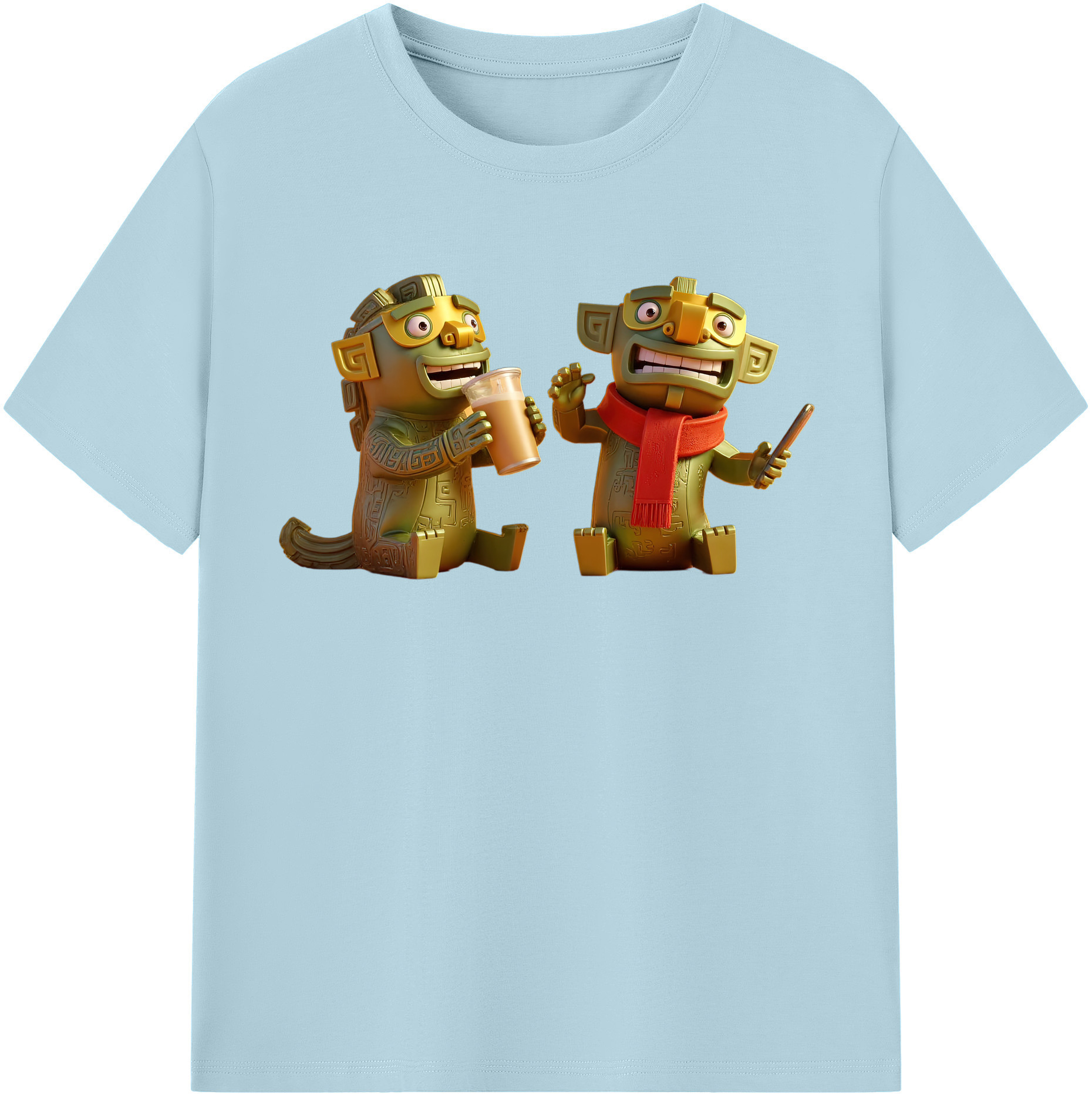 （画像用） Ne Zha 2 ナタ 魔童の大暴れ 綿100％半袖Tシャツ（フロントプリント）